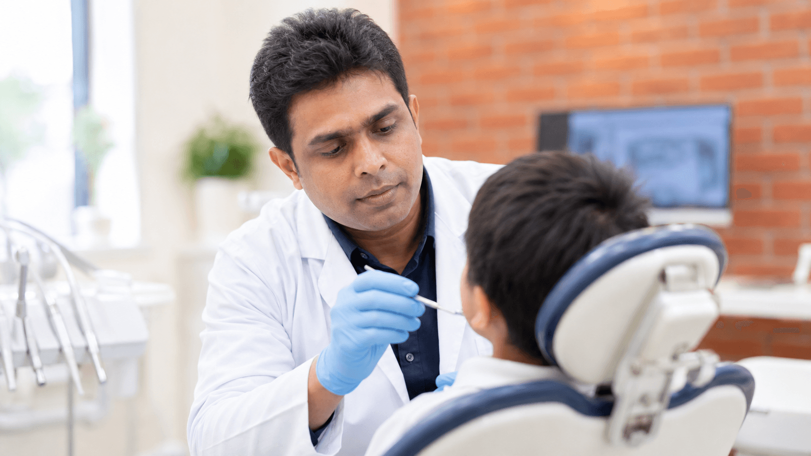 Smiling child at the dentist